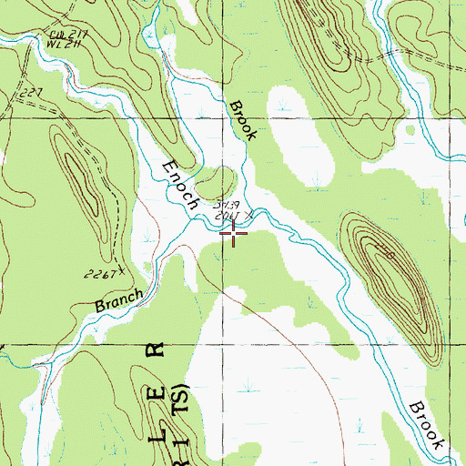 Topographic Map of West Branch Enoch Brook, ME