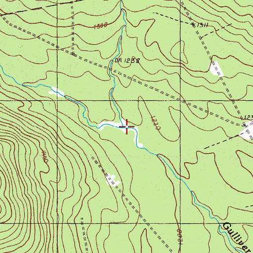 Topographic Map of West Branch Gulliver Brook, ME