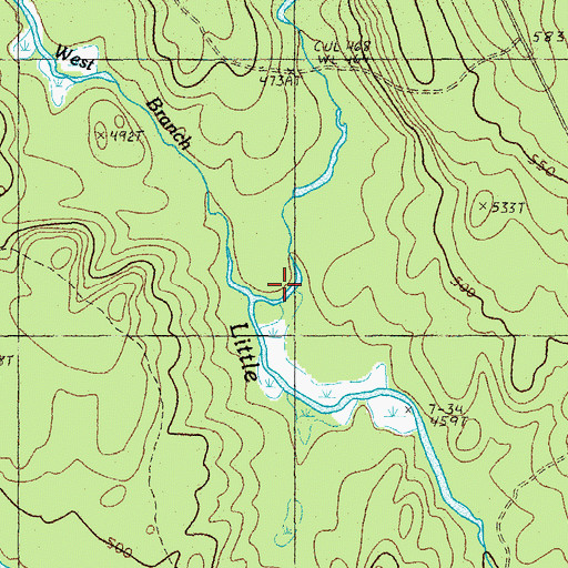 Topographic Map of West Branch Little Molunkus Stream, ME