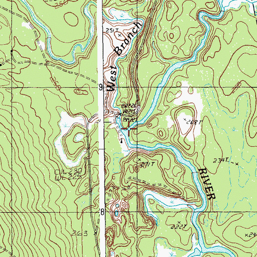 Topographic Map of West Branch Machias River, ME