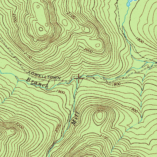 Topographic Map of West Branch Mill Brook, ME