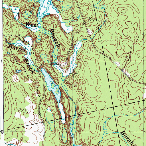 Topographic Map of West Branch Narraguagus River, ME