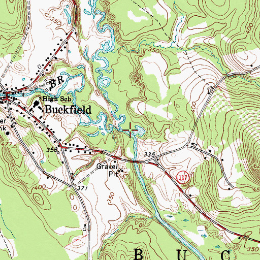 Topographic Map of West Branch Nezinscot River, ME