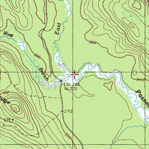 Topographic Map of West Branch Passadumkeag River, ME