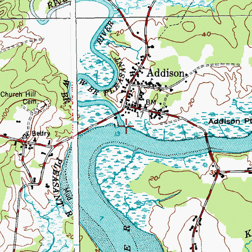 Topographic Map of West Branch Pleasant River, ME