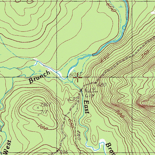 Topographic Map of West Branch Presque Isle Stream, ME