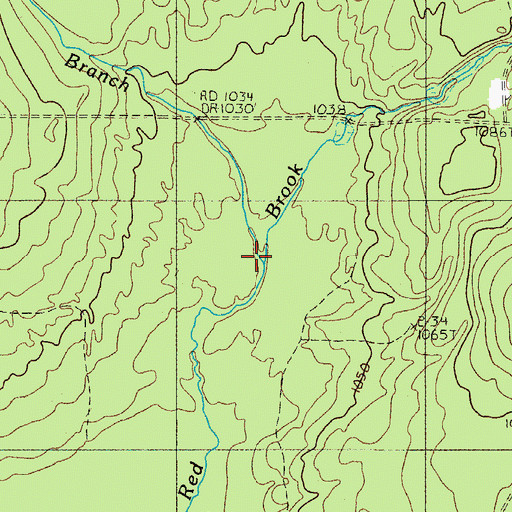 Topographic Map of West Branch Red Brook, ME
