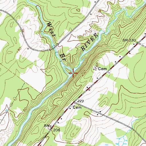Topographic Map of West Branch Sheepscot River, ME