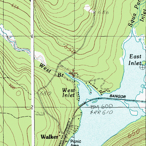 Topographic Map of West Branch Scopan Inlet, ME