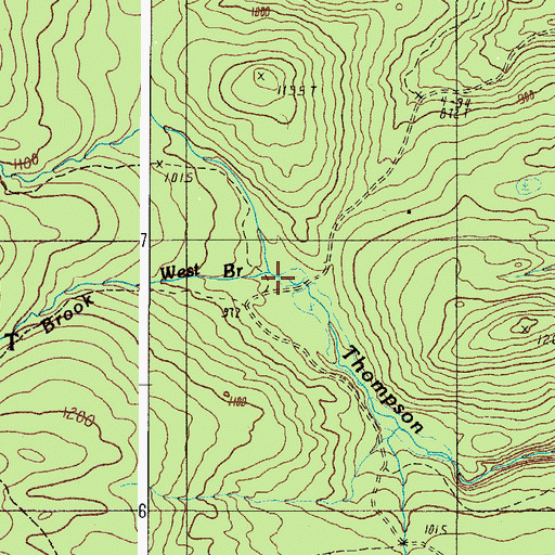 Topographic Map of West Branch Thompson Brook, ME
