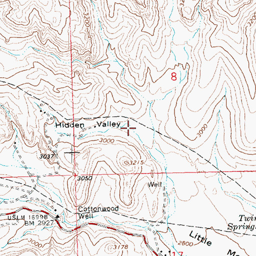 Topographic Map of Hidden Valley, AZ