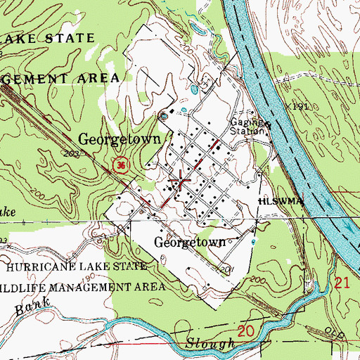 Topographic Map of Georgetown, AR