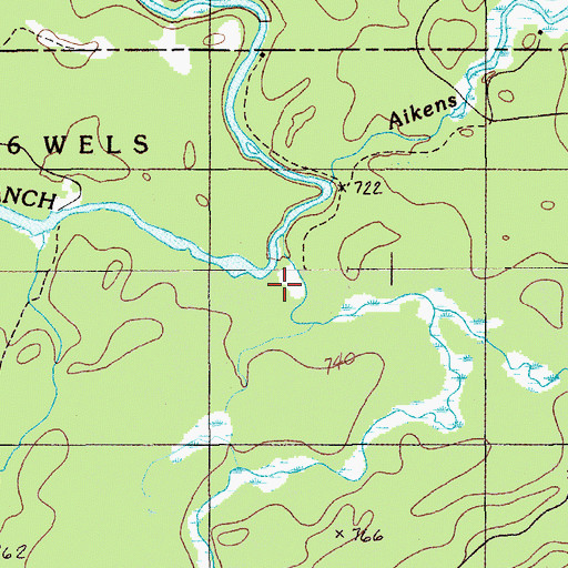 Topographic Map of West Branch Umcolcus Stream, ME