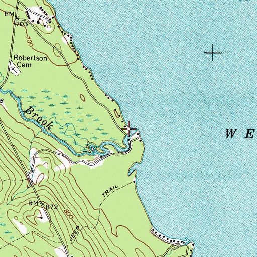 Topographic Map of West Brook, ME