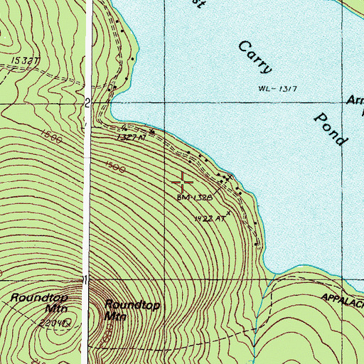 Topographic Map of West Carry Camp, ME