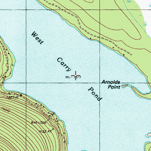 Topographic Map of West Carry Pond, ME