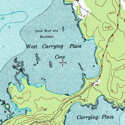 Topographic Map of West Carrying Place Cove, ME