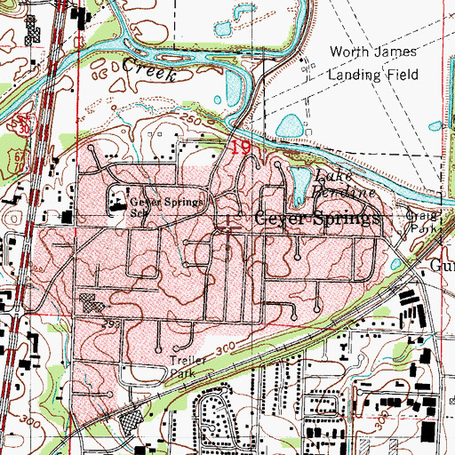 Topographic Map of Geyer Springs, AR