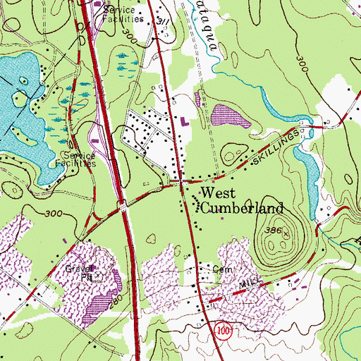 Topographic Map of West Cumberland, ME