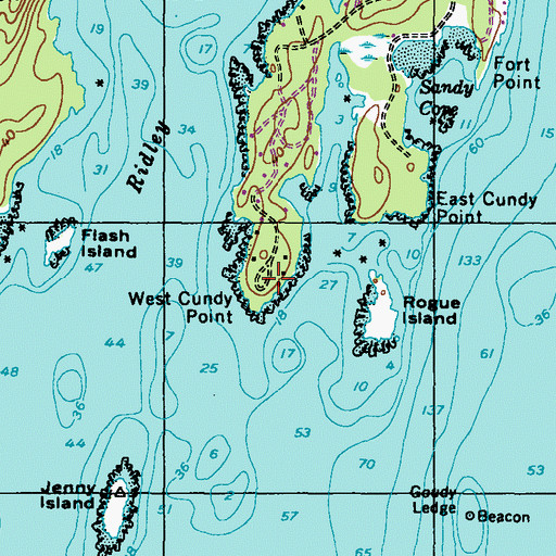 Topographic Map of West Cundy Point, ME