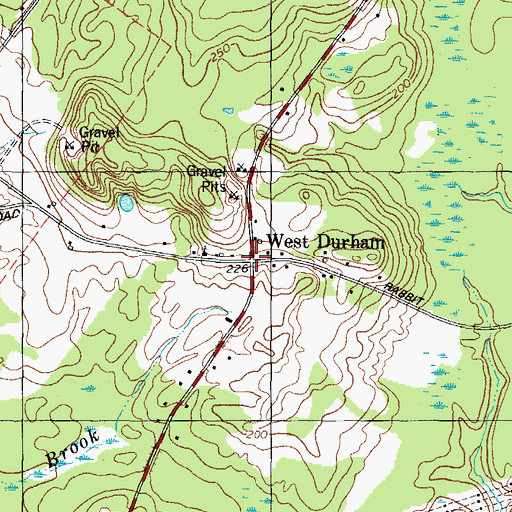 Topographic Map of West Durham, ME