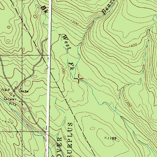Topographic Map of West Fork Beaver Brook, ME