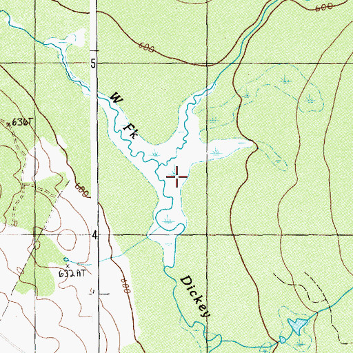 Topographic Map of West Fork Dickey Brook, ME