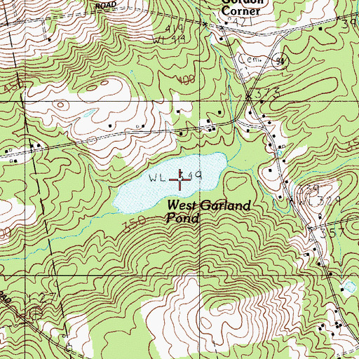 Topographic Map of West Garland Pond, ME