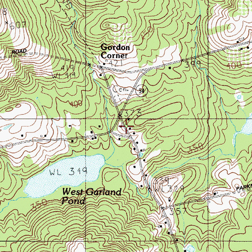 Topographic Map of West Garland School, ME