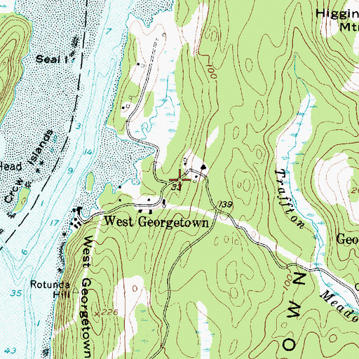 Topographic Map of West Georgetown, ME
