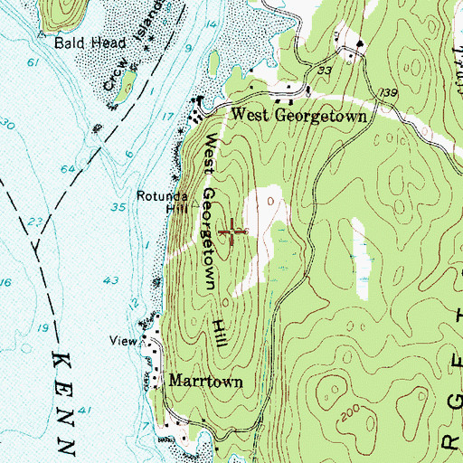 Topographic Map of West Georgetown Hill, ME