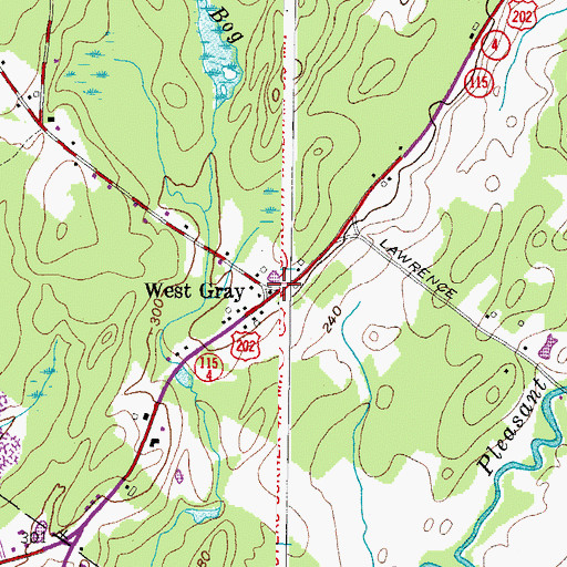 Topographic Map of West Gray, ME