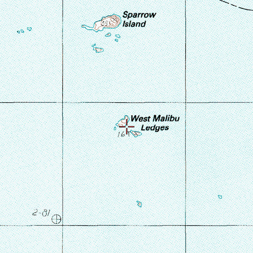 Topographic Map of West Halibut Ledges, ME