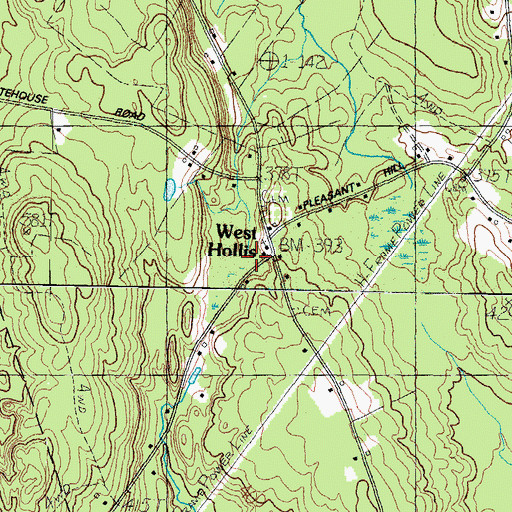 Topographic Map of West Hollis, ME