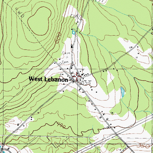 Topographic Map of West Lebanon, ME