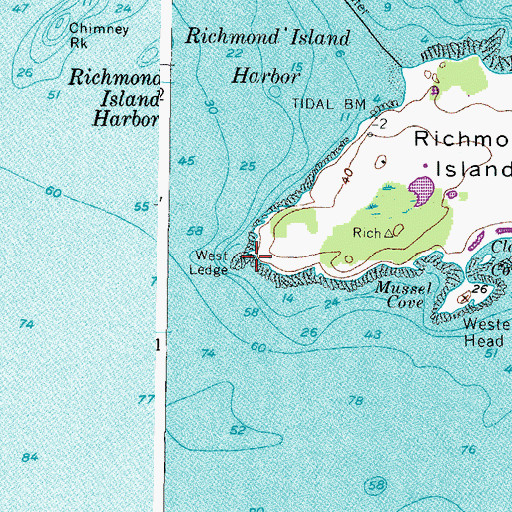 Topographic Map of West Ledge, ME
