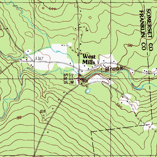 Topographic Map of West Mills, ME