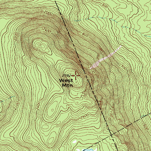 Topographic Map of West Mountain, ME