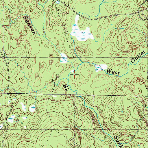 Topographic Map of West Outlet, ME