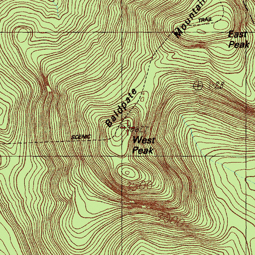 Topographic Map of West Peak, ME