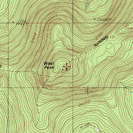Topographic Map of West Peak, ME