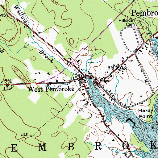 Topographic Map of West Pembroke, ME