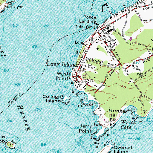 Topographic Map of West Point, ME