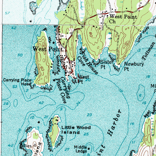 Topographic Map of West Point, ME