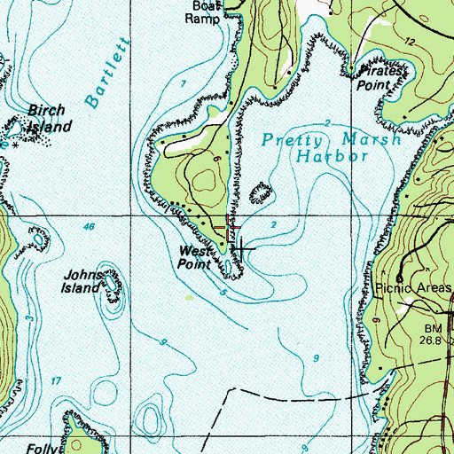 Topographic Map of West Point, ME
