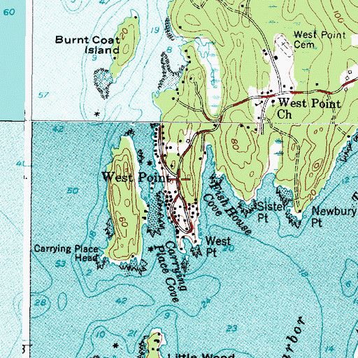 Topographic Map of West Point, ME