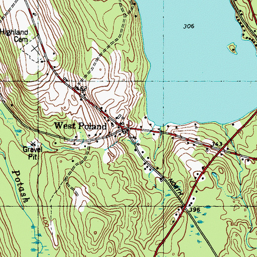 Topographic Map of West Poland, ME