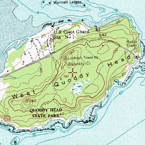 Topographic Map of West Quoddy Head, ME