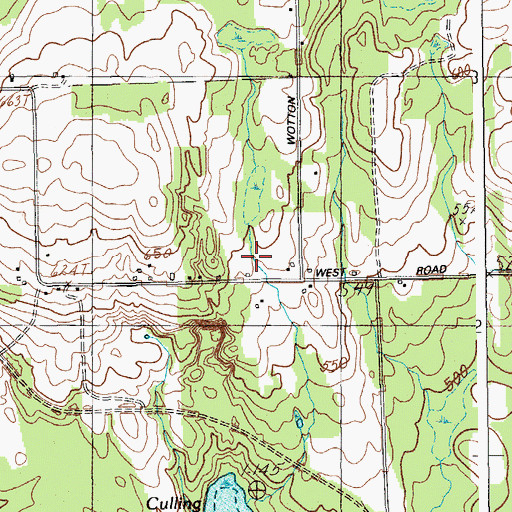 Topographic Map of West Road School, ME