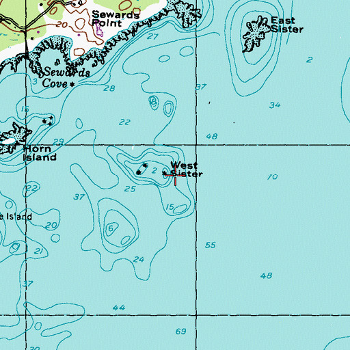 Topographic Map of West Sister, ME